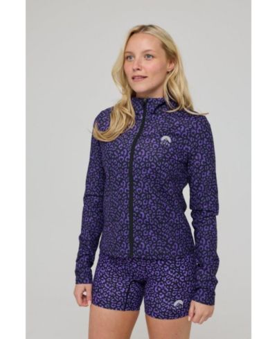 OOSC Women's Infinite Cropped Zipped Jacket - Purple Leopard