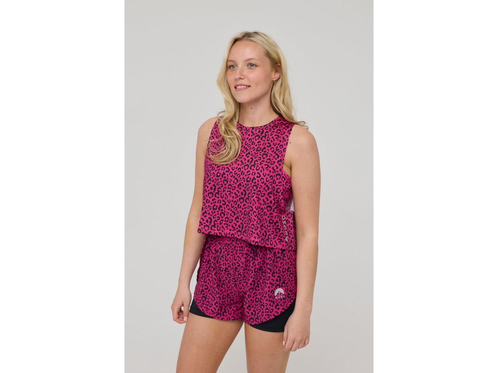 Топ OOSC Women's Infinite Cropped Tank Top - Pink Leopard