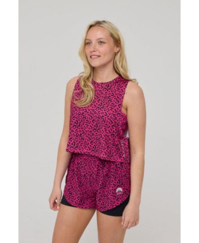 Топ OOSC Women's Infinite Cropped Tank Top - Pink Leopard