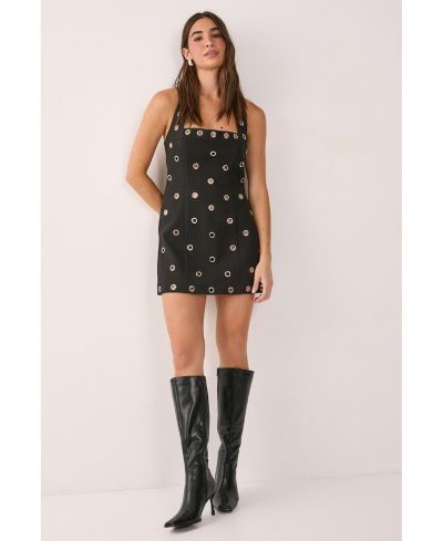 Женское мини-платье Nasty Gal Eyelet Tailored Halter Neck