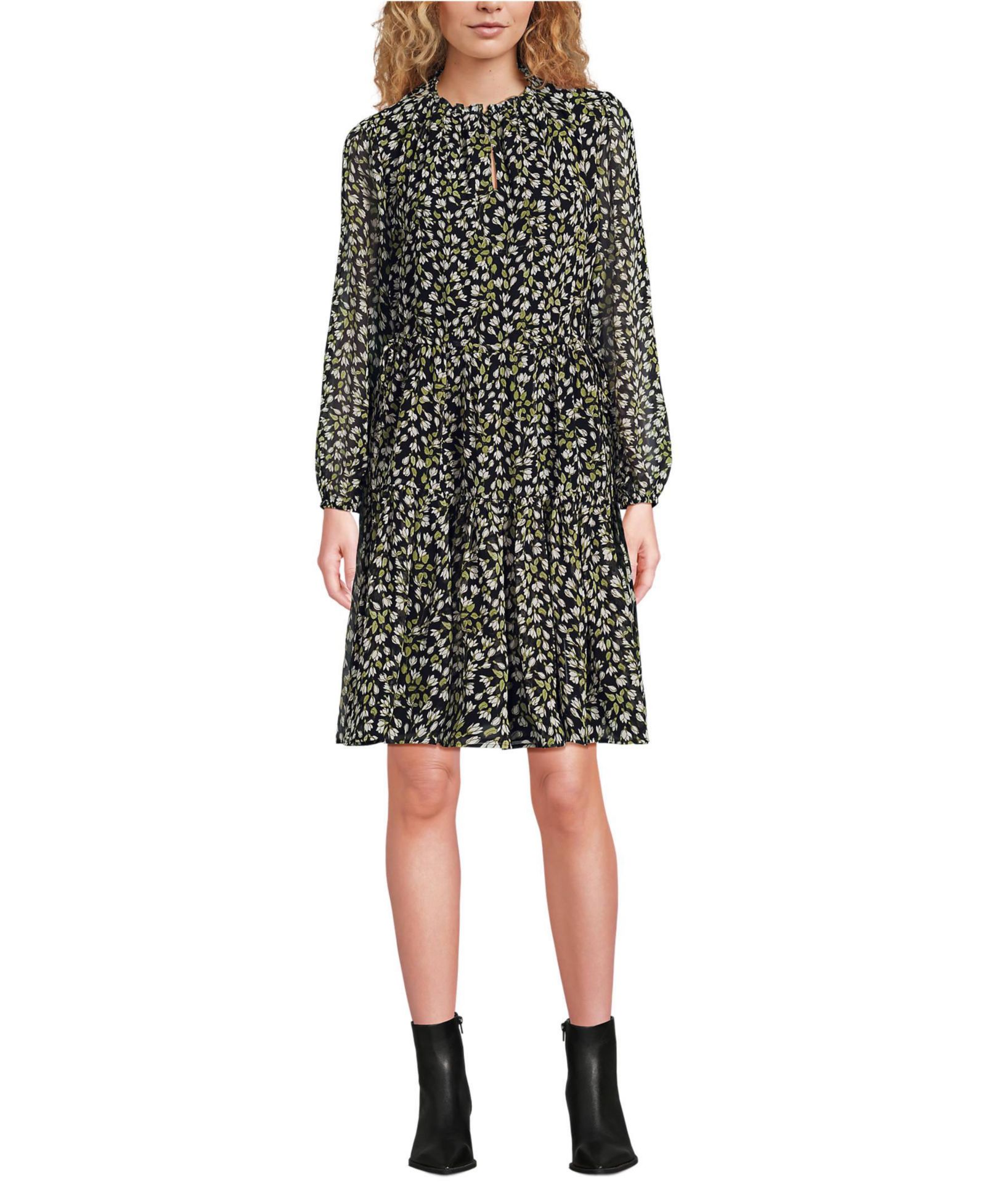 Платье Lands' End Women's Chiffon Above the Knee Adjustable