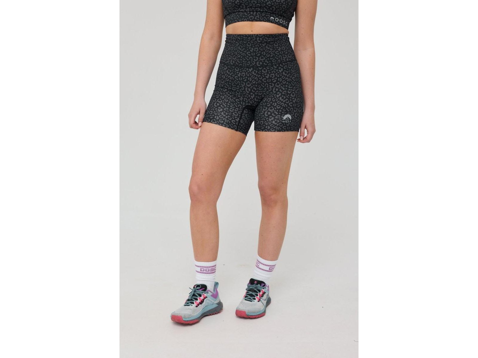 OOSC Women's Infinite High Waisted Shorts - Black Leopard