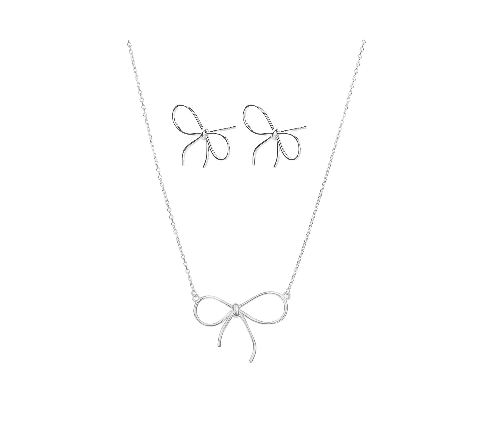 Набор из ожерелья Colette Chic Bow и серьг-гвоздиков с позолотой