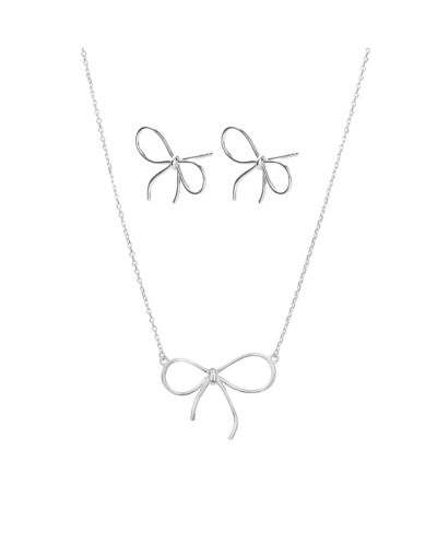 Набор из ожерелья Colette Chic Bow и серьг-гвоздиков с позолотой