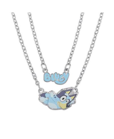 Bluey Double Layer Pendant Necklace with Bluey Nameplate and Character Charm