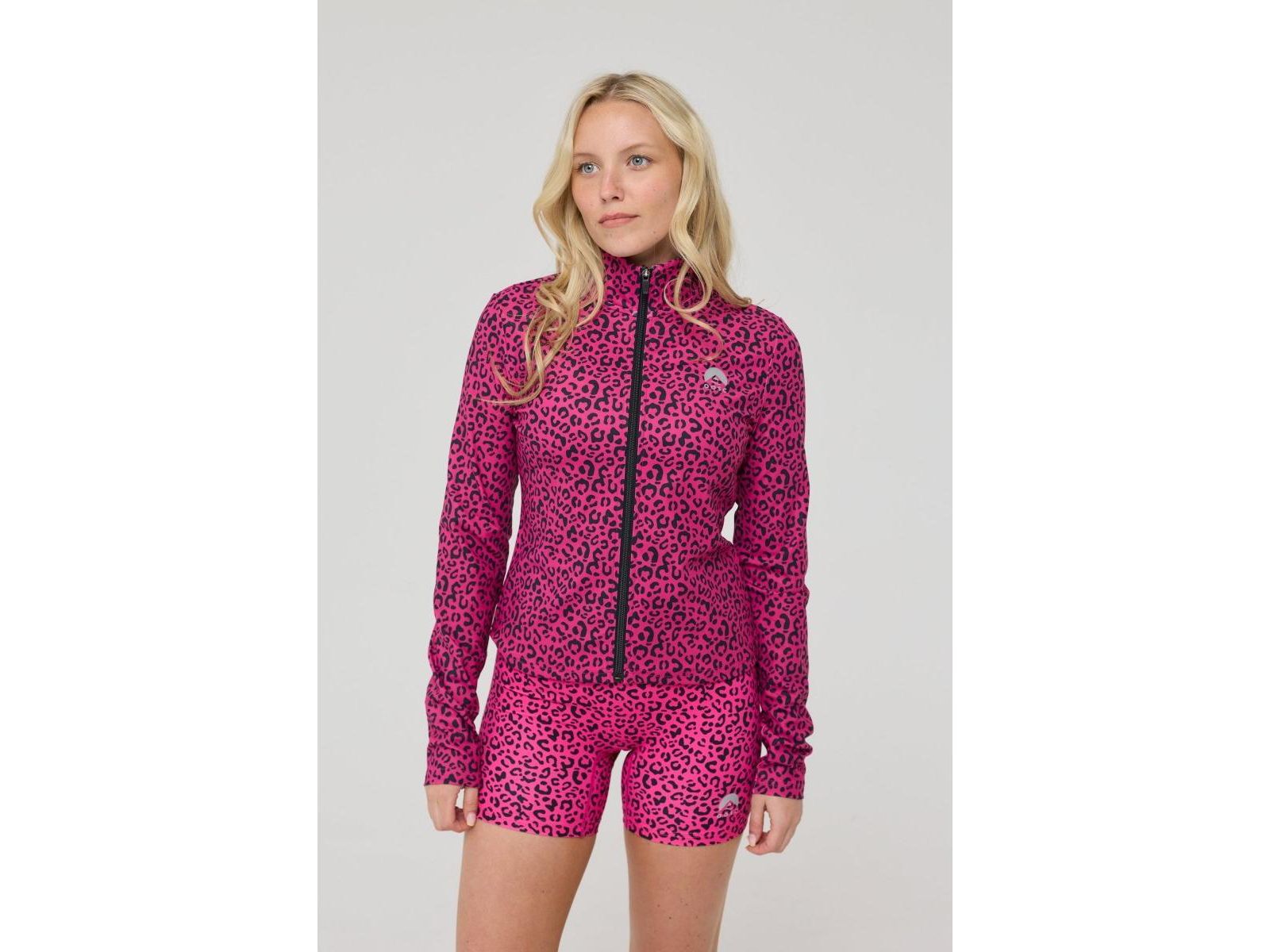 OOSC Women's Infinite Cropped Zipped Jacket - Pink Leopard