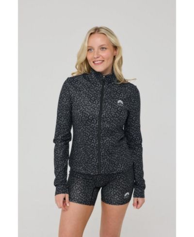 OOSC Women's Infinite Cropped Zipped Jacket - Black Leopard