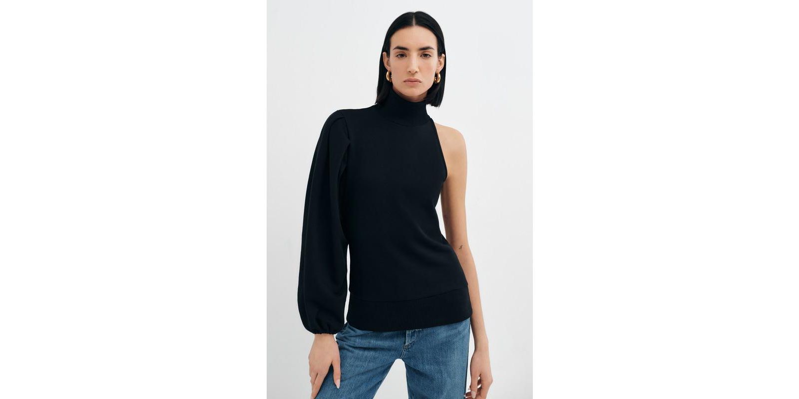 Marcella Women's Rhett One Voluminous Sleeve Asymmetric Casual Sweatshirt