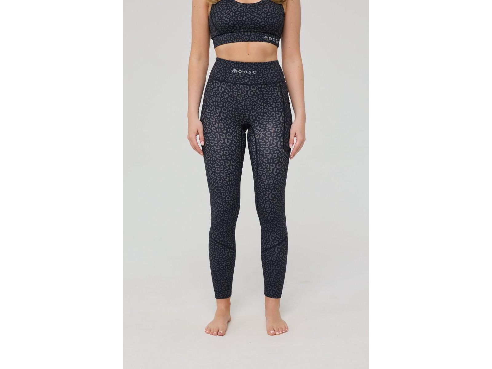 OOSC Women's Infinite High Waisted Leggings - Black Leopard