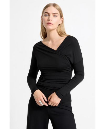 Marcella Women's Jisoo V-Neck Ruched-Side Convertible Jersey Top