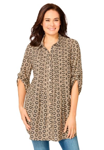 Женский блузка Woman Within Plus Size Within Rayon Pintucked 7-Day Tunic