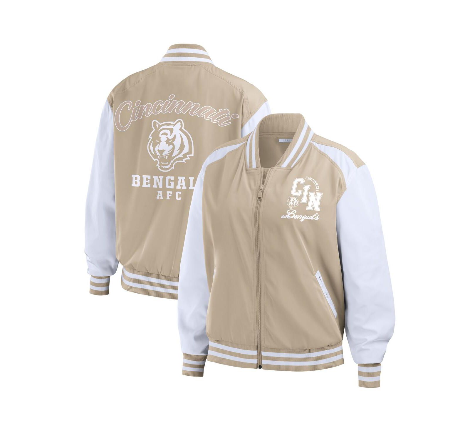 Женская бомбер-куртка WEAR by Erin Andrews Cincinnati Bengals Tonal Full-Zip Tan