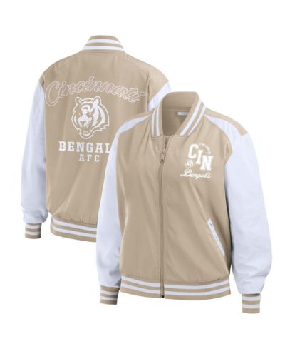 Женская бомбер-куртка WEAR by Erin Andrews Cincinnati Bengals Tonal Full-Zip Tan