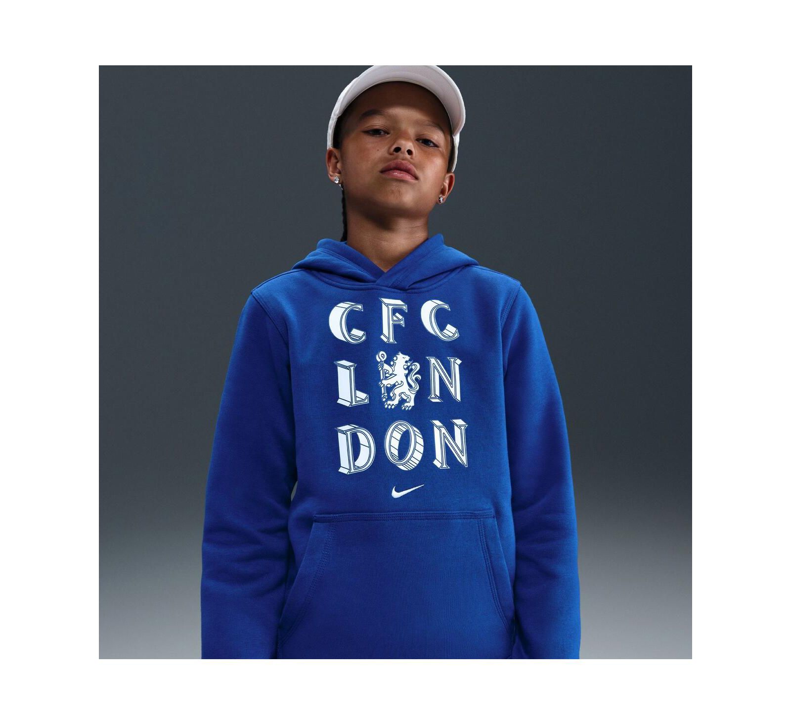 Nike Худи Chelsea Club синего цвета для мальчиков и девочек