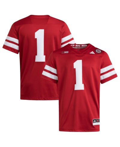 Adidas Мужская джерси Nebraska Huskers Premier, алый цвет, размер 1