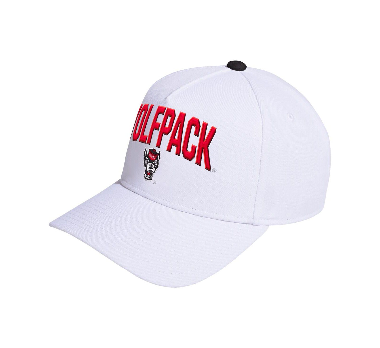 Adidas Men's and Women's White NC State Wolfpack Locker Room A-Frame Adjustable Hat