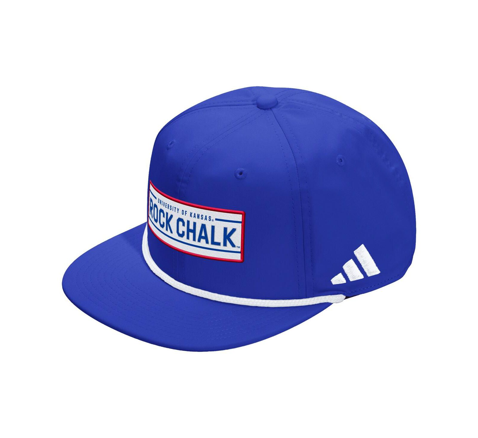 Мужская и женская кепка adidas Kansas Jayhawks Locker Room Rope регулируемая синего цвета