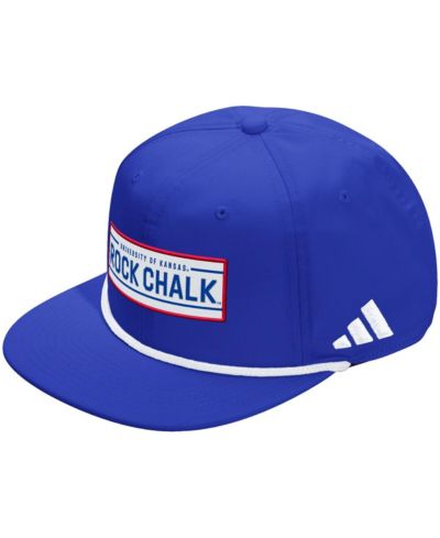 Мужская и женская кепка adidas Kansas Jayhawks Locker Room Rope регулируемая синего цвета