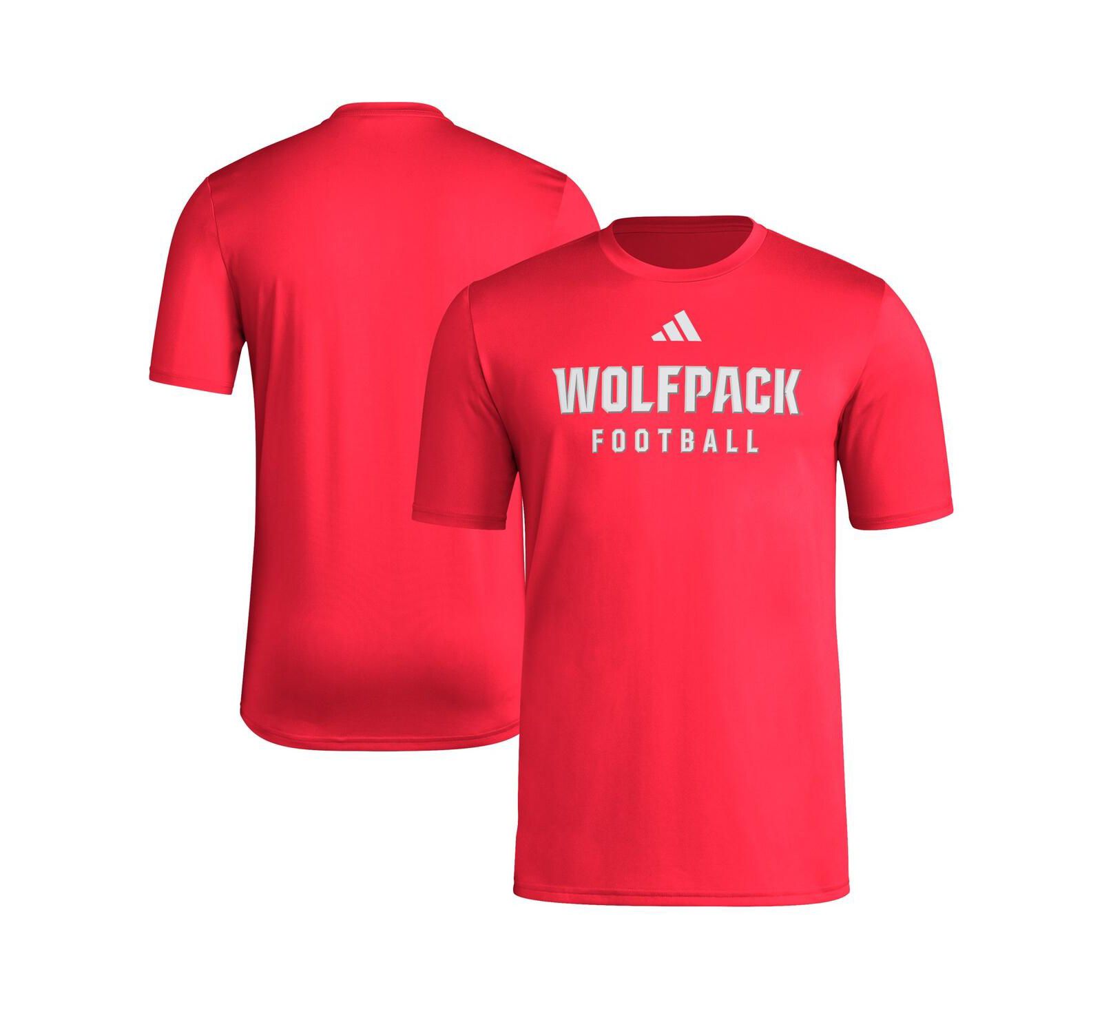 Adidas Men's Red NC State Wolfpack Locker Practice Football Pre-Game T-Shirt
