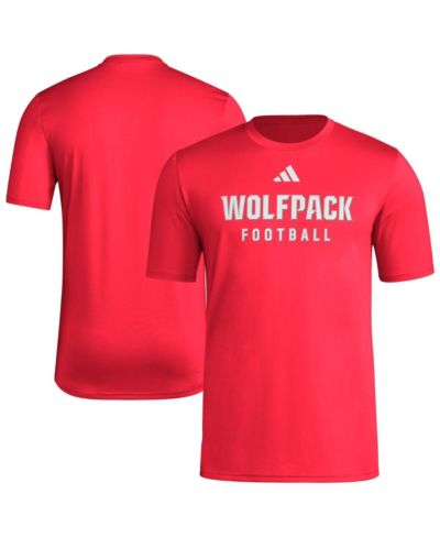 Мужская футболка Adidas Red NC State Wolfpack Locker Practice Football Pre-Game