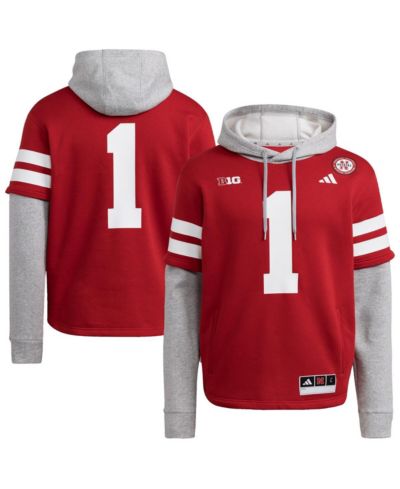 Мужское худи Adidas Red Nebraska Huskers Jersey Pullover