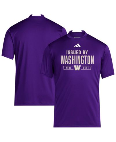 adidas мужская спортивная футболка Washington Huskies 2025 Training Performance Team фиолетового цвета