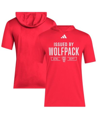 Мужская футболка Adidas NC State Wolfpack 2025 AREOREADY для тренировок с капюшоном