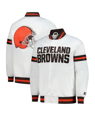 Starter Мужская университетская куртка Cleveland Browns Scout Full-Snap белая
