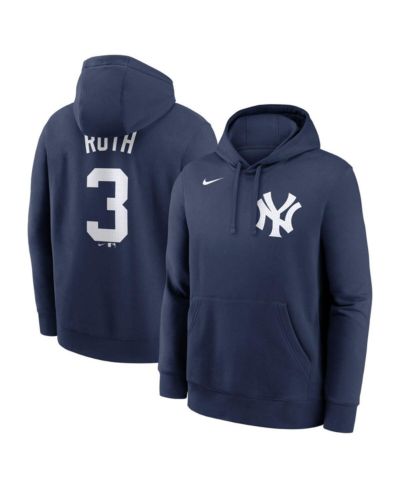 Nike Men's Babe Ruth Navy New York Yankees Retired Player Name & Number Club Pullover Hoodie