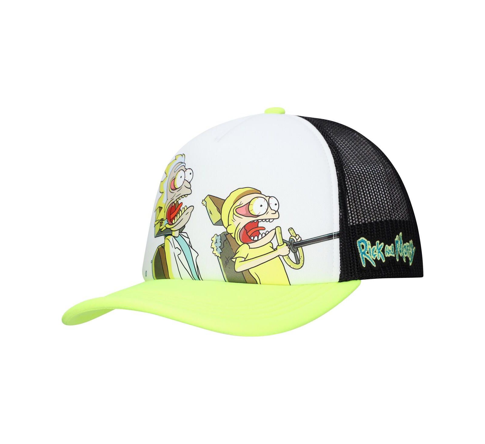 Кепка Lids Rick and Morty с графикой, белая/неоново-зеленая, для мужчин и женщин