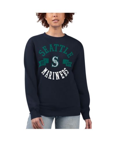 G-III 4Her by Carl Banks Women's Navy Seattle Mariners Team Logo Fleece Pullover Sweatshirt