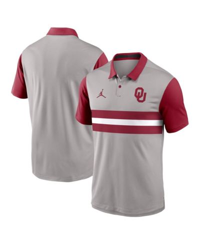 Мужская рубашка-поло Jordan Gray/Crimson Oklahoma Sooners Vapor Performance