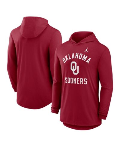 Мужское худи-футболка Jordan Men's Crimson Oklahoma Sooners Classic Arch Tri-Blend Long Sleeve