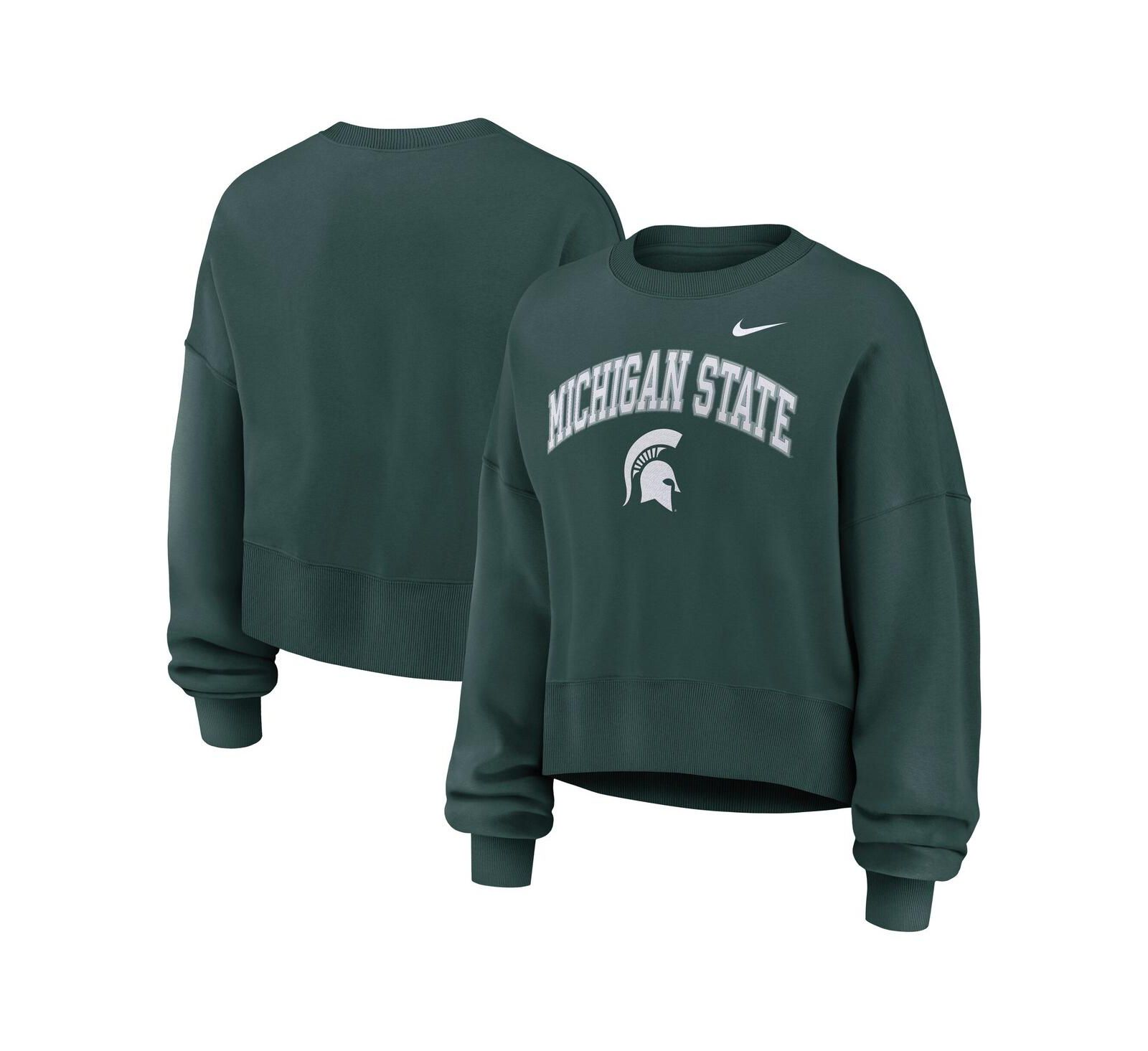 Nike Women's Green Michigan State Spartans Oversized Phoenix Arch Pullover Sweatshirt