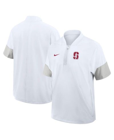 Мужская куртка Nike White Stanford Cardinal 2025 Sideline Coaches Lightweight с коротким рукавом