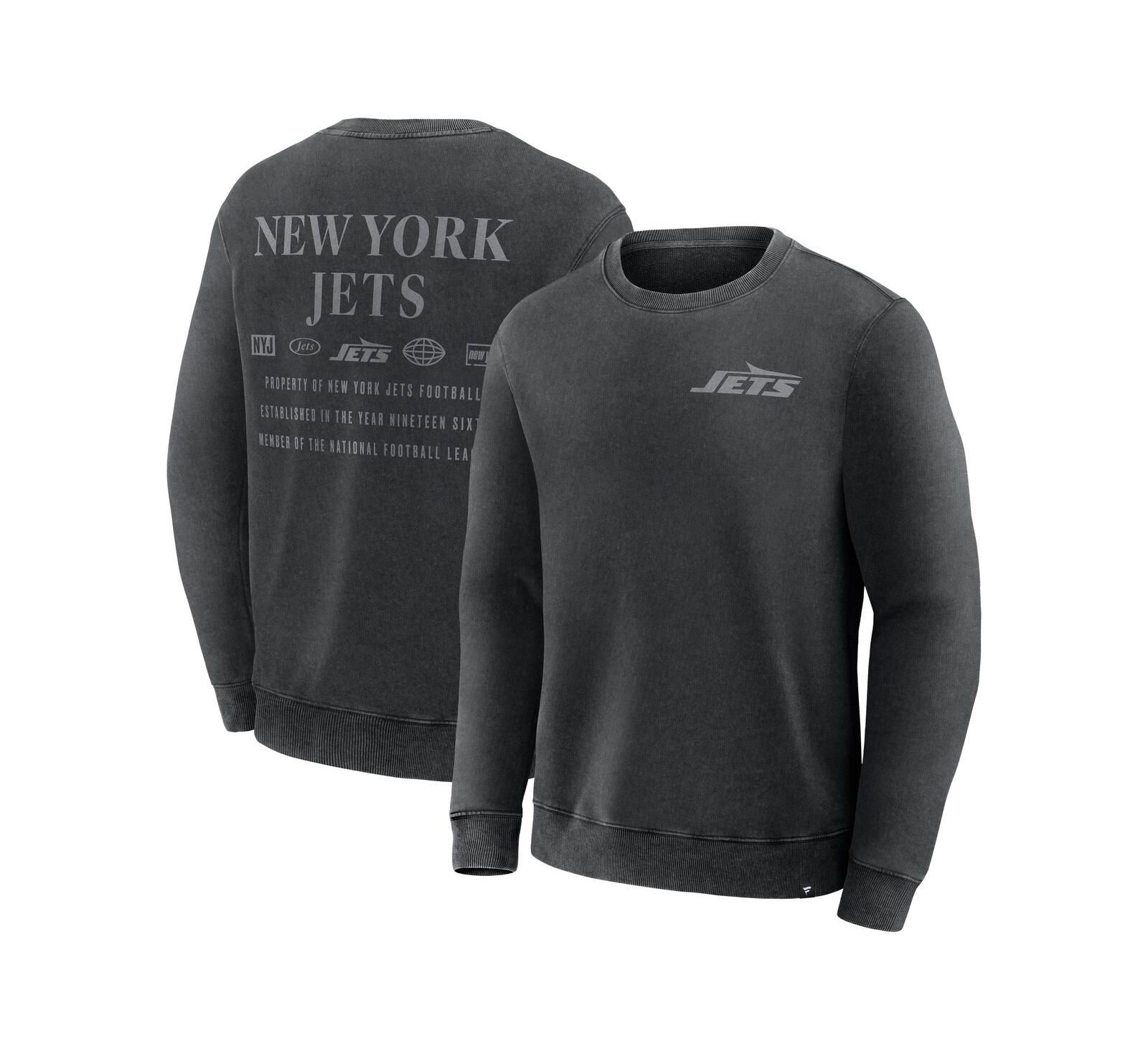 Мужская толстовка Fanatics Black New York Jets Deep Route Pullover