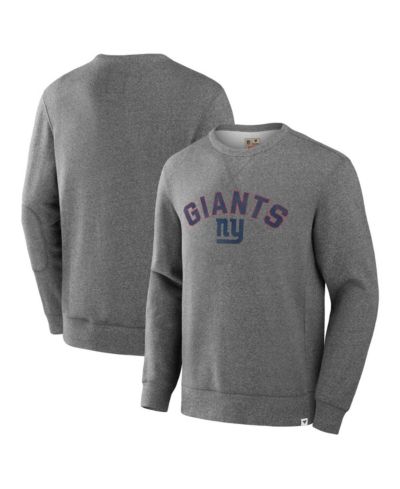Fanatics Men's Heather Gray New York Giants Loop Terry Pullover Sweatshirt