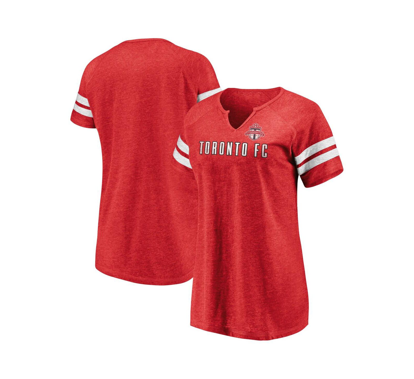 Fanatics Women's Red Toronto FC True Classics Full Force Raglan Tri-Blend Notch Neck T-Shirt