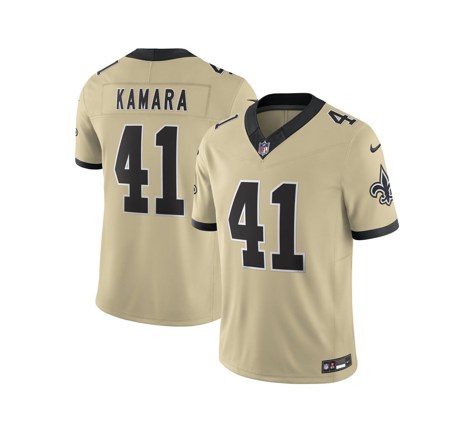 Мужская лимитированная джерси Nike Alvin Kamara Gold New Orleans Saints Vapor F.U.S.E.