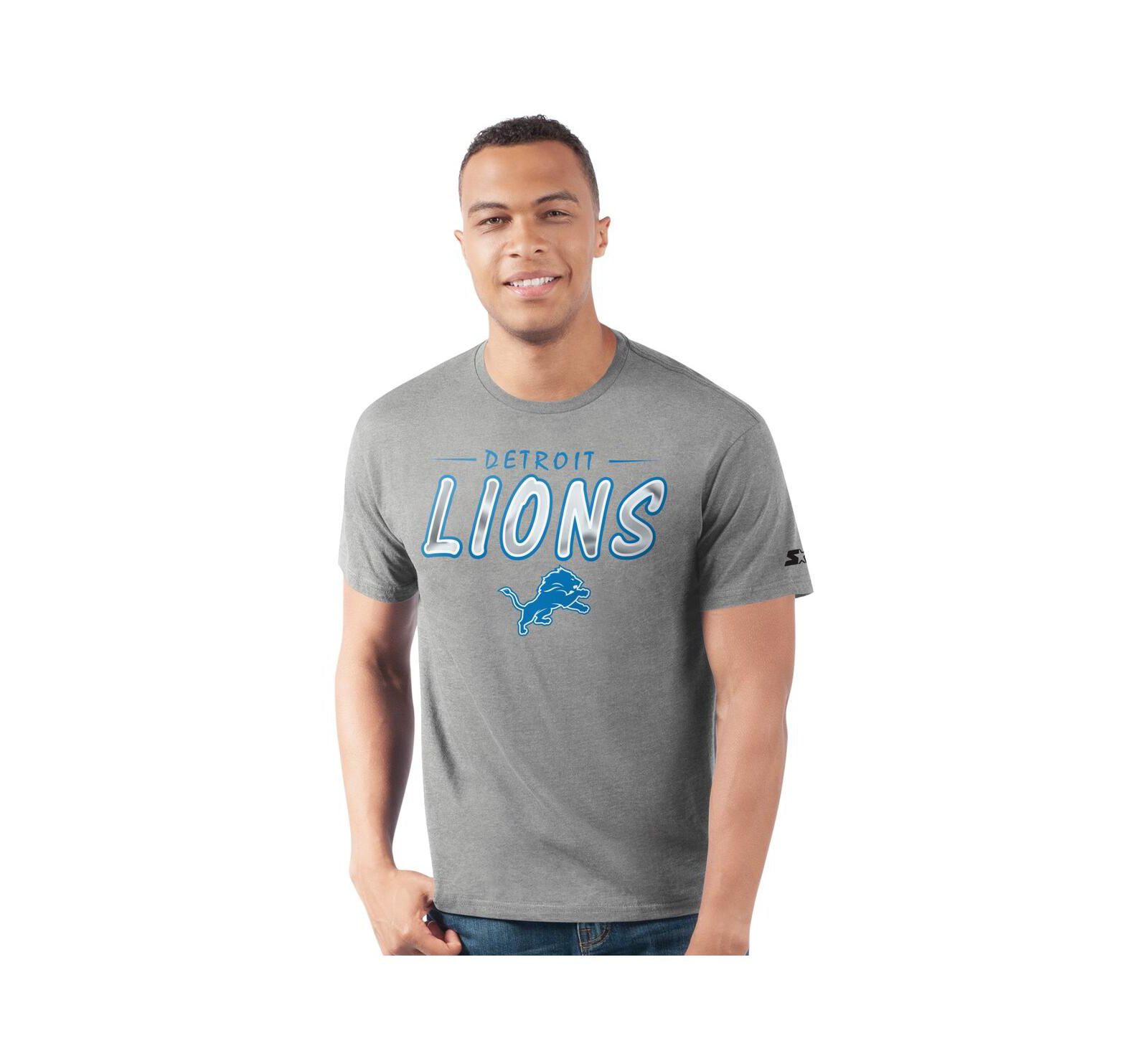Starter Men's Heather Gray Detroit Lions Prime Time T-Shirt