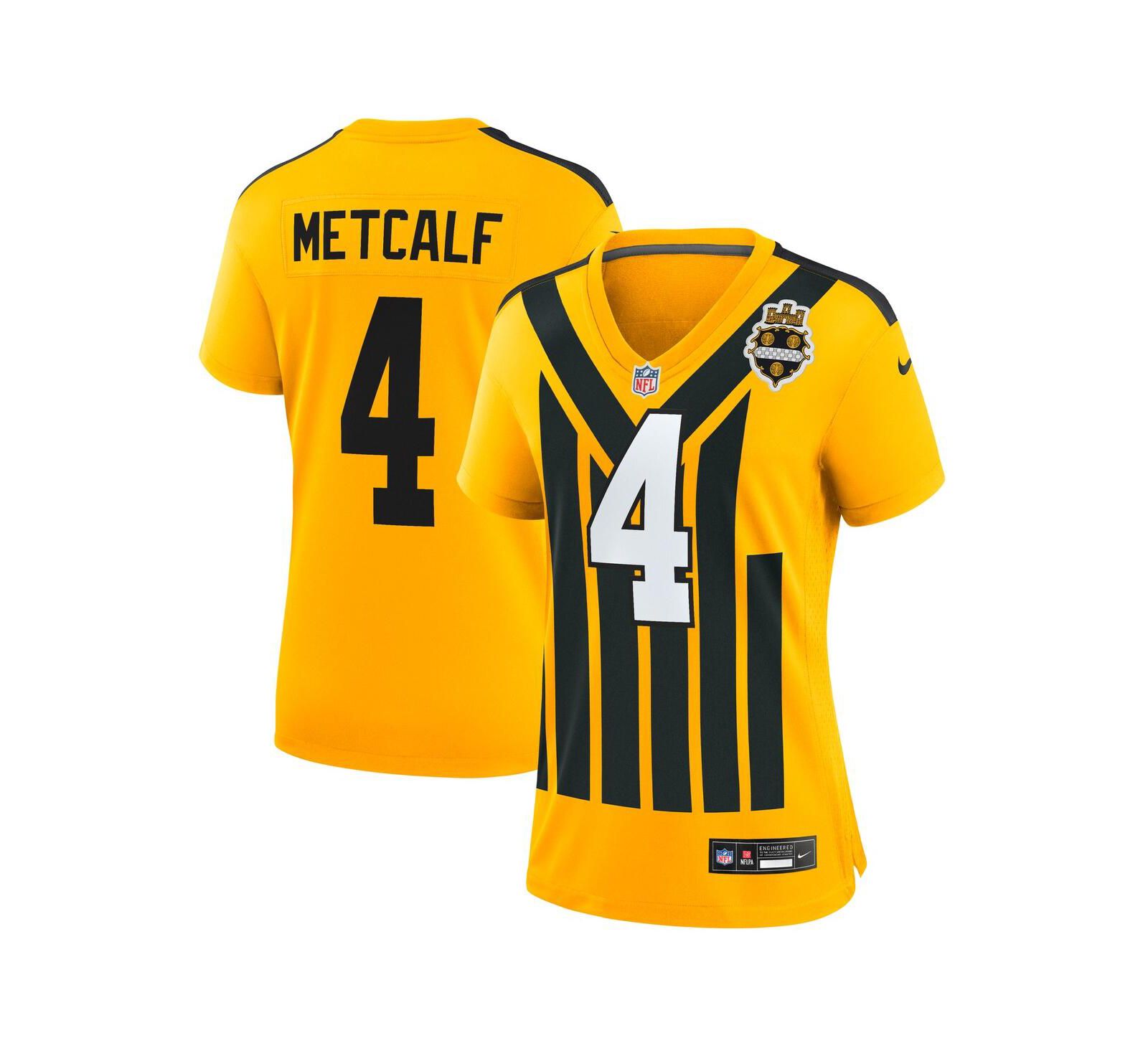 Nike Women's DK Metcalf Gold Pittsburgh Steelers Alternate 1933 Throwback Game Jersey