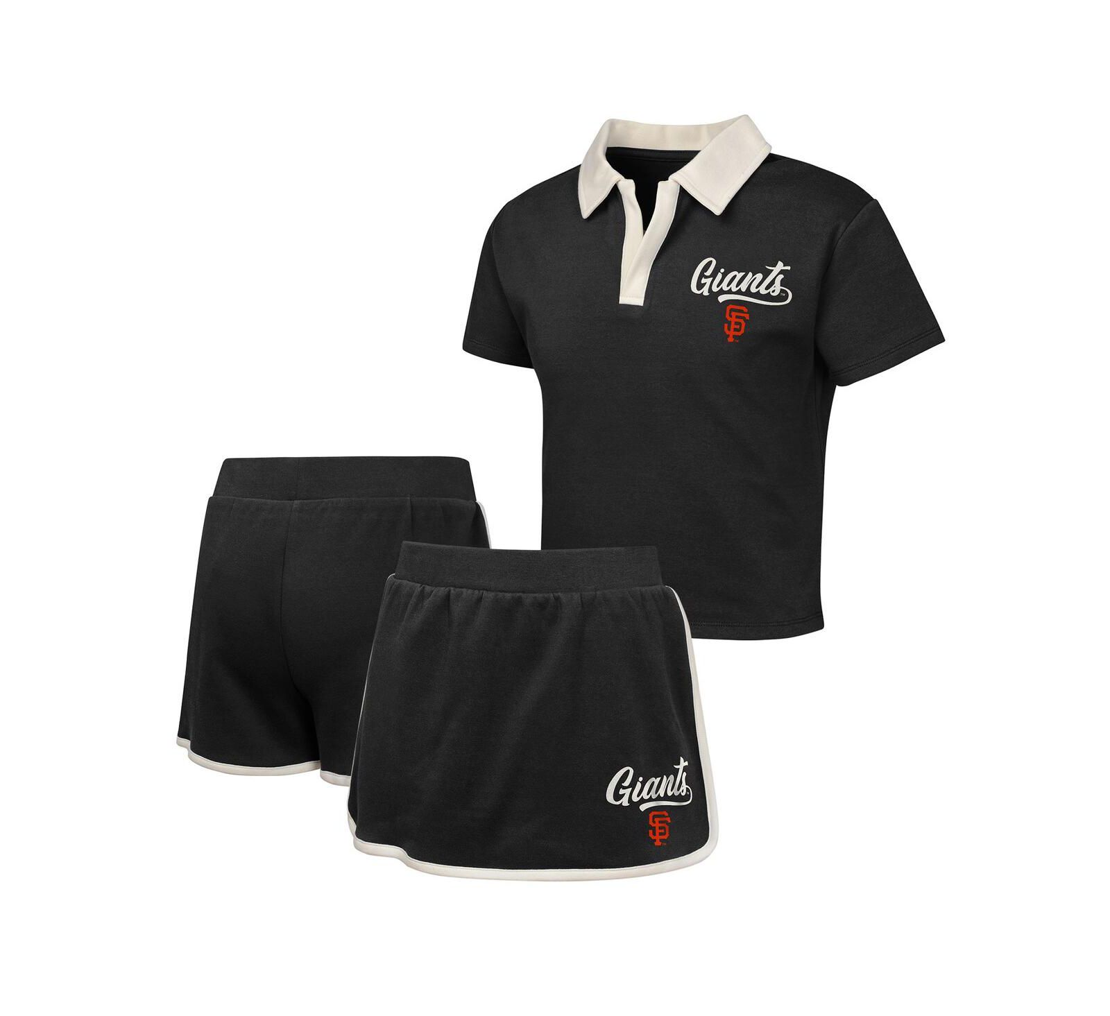 Outerstuff Детский комплект из поло Johnny Polo и юбки-шорт в цвете Black San Francisco Giants
