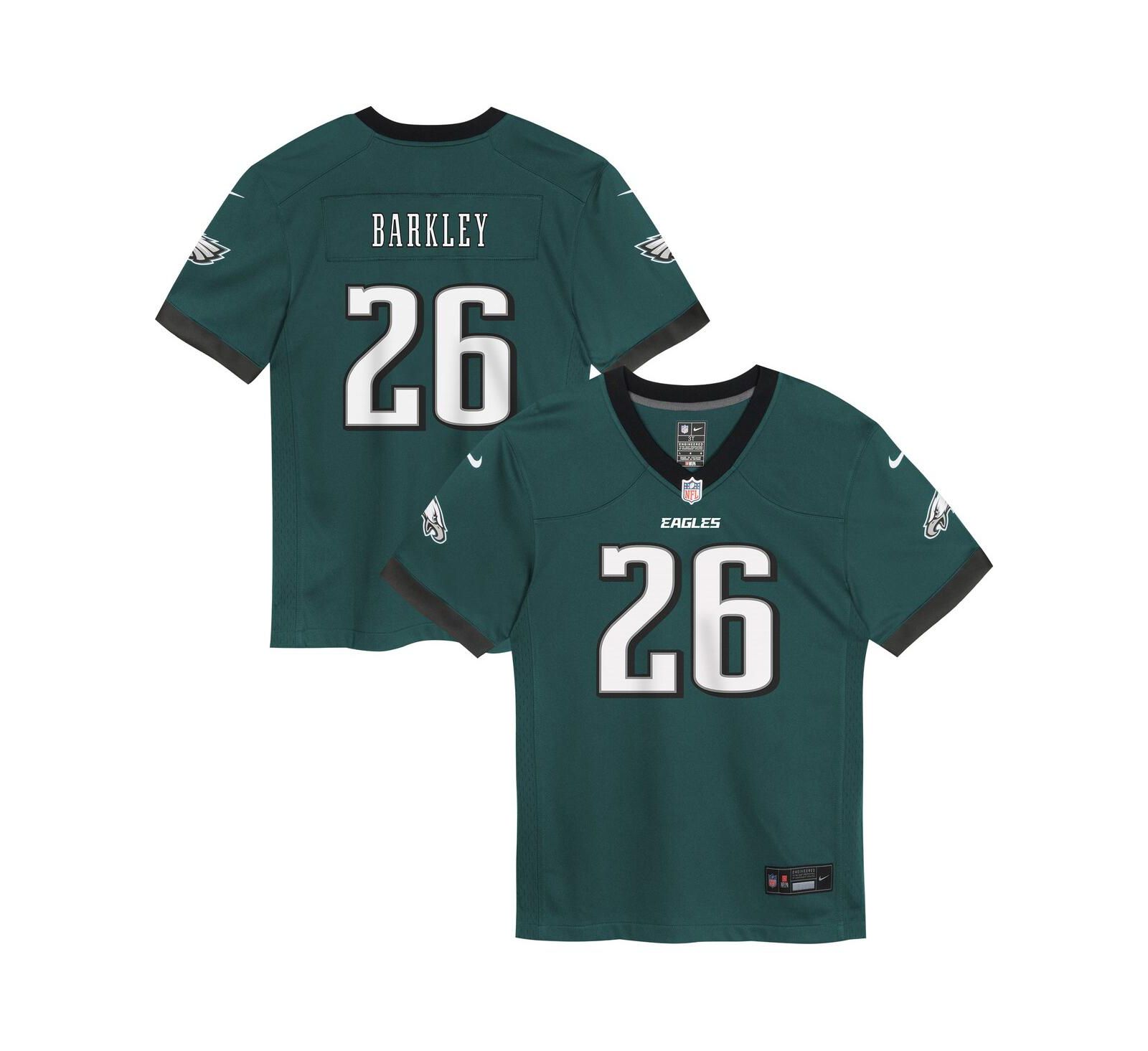 Детская джерси Nike Saquon Barkley Philadelphia Eagles, темно-зеленая