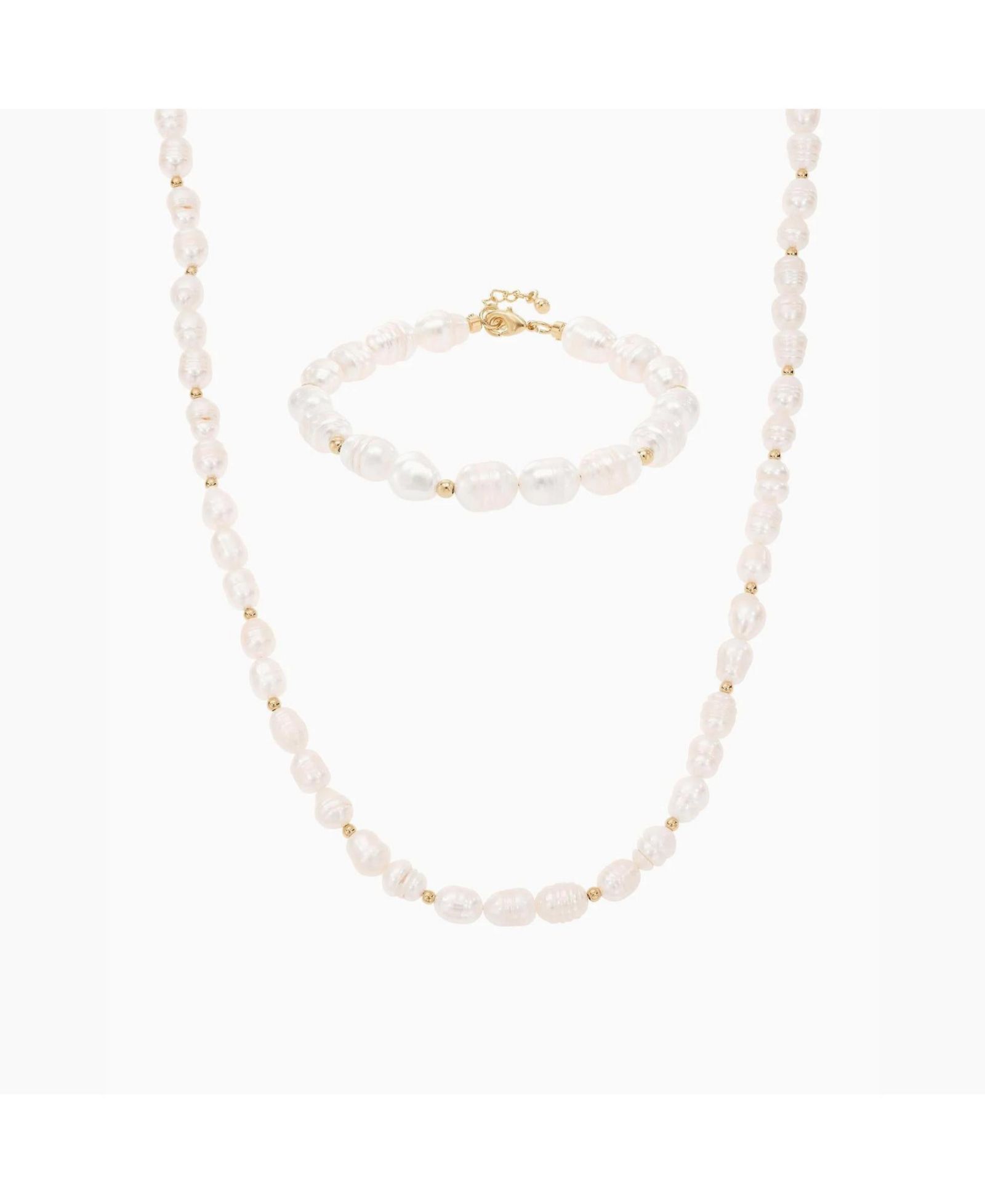 Etermal Spring Cultured Pearl Necklace & Bracelet Set