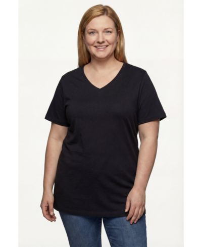 Woman Within Plus Size Within Perfect Short-Sleeve V-Neck Tunic