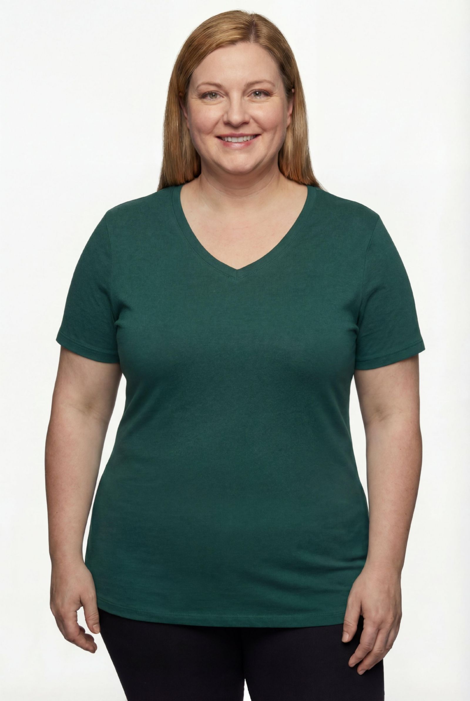 Woman Within Plus Size Within Perfect Short-Sleeve V-Neck Tunic