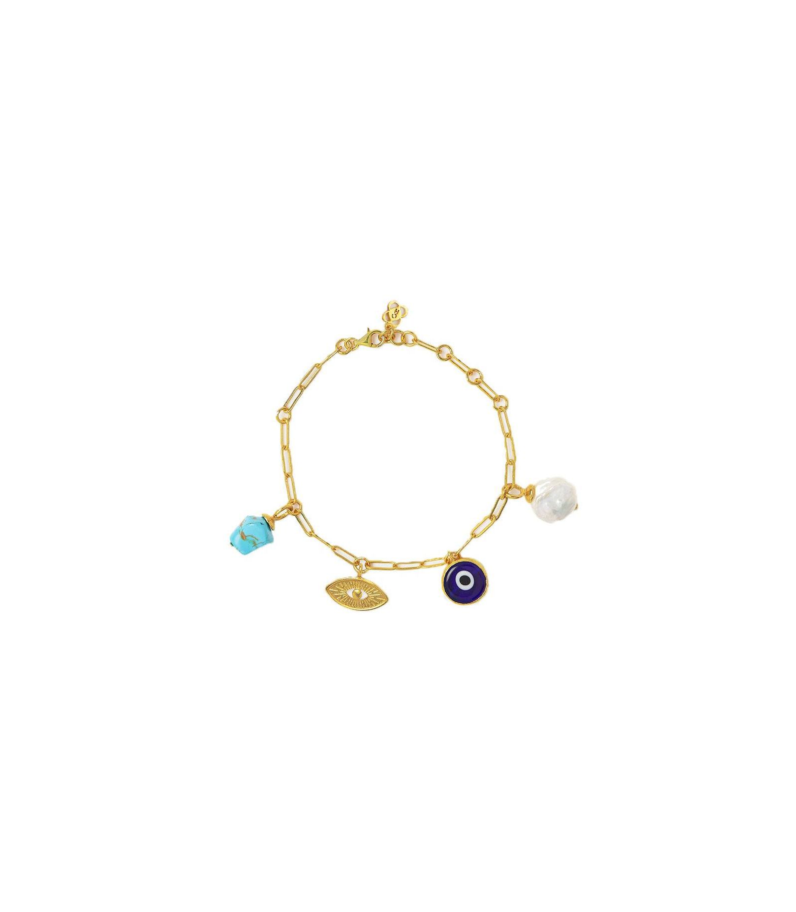 Ottoman Hands Cornicello Evil Eye Charm Bracelet