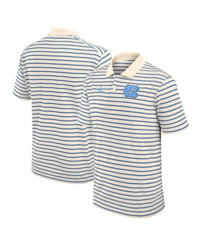 Мужская рубашка-поло Jordan North Carolina Tar Heels Striped Primary Logo Performance