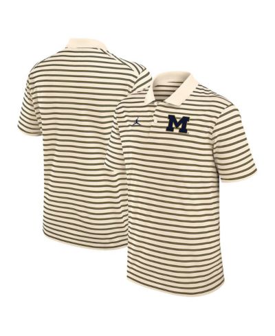 Мужское поло Jordan Michigan Wolverines Striped Primary Logo Performance