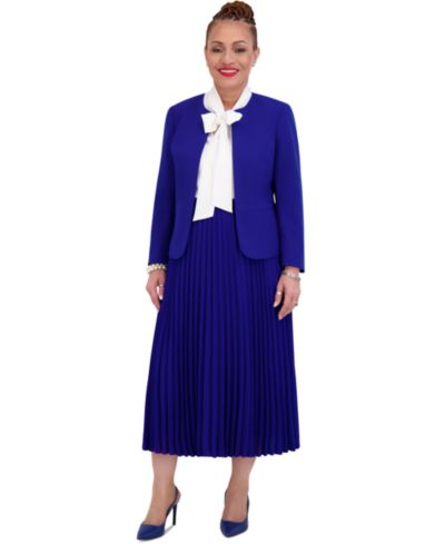 Юбка миди Kasper Plus Size Pleated Elastic Waist